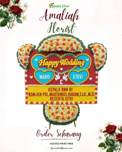 Karangan Papan Bunga Pernikahan di Kunjung Mae